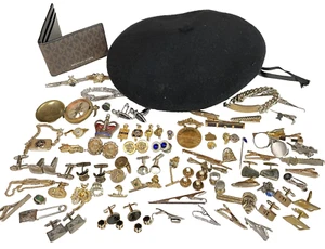 Herren Accessoires Paket Manschettenknöpfe Krawattennadeln M Kors Geldbörse Baskenmütze Kompass Vintage + - Bild 1 von 21