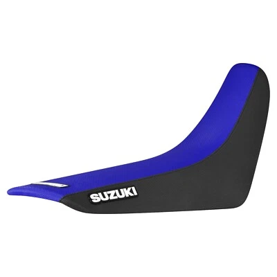 Cubierta de asiento con pinza para Suzuki DR 650 2001-2024 NEGRO/AZUL estándar #244 logotipo Foto 1 de 4