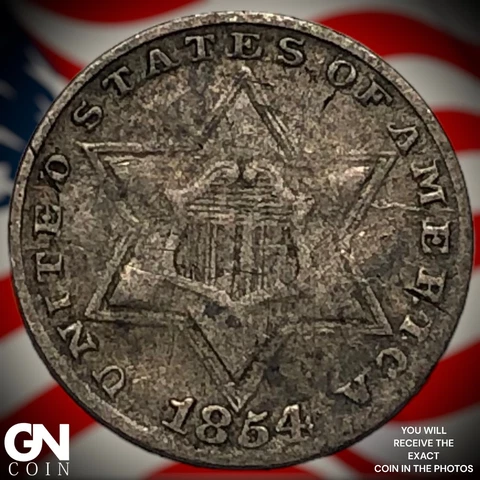 1854  Cent Silver Piece  Q3586 Cover