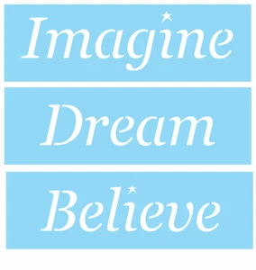 Juego de plantillas Imagine Dream Believe 3 palabras primera granja familia hágalo usted mismo letreros de bloque - Imagen 1 de 8