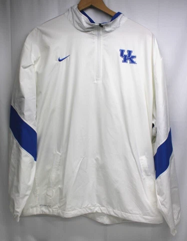 Nike Storm-Fit University of Kentucky Wildcats White Windbreaker Jacket XL Zip Cover