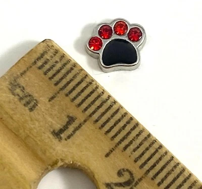 Dijes flotantes de cristal flotante con estampado de pata medallón de vidrio pequeño joyería patas facetadas Foto 1 de 4