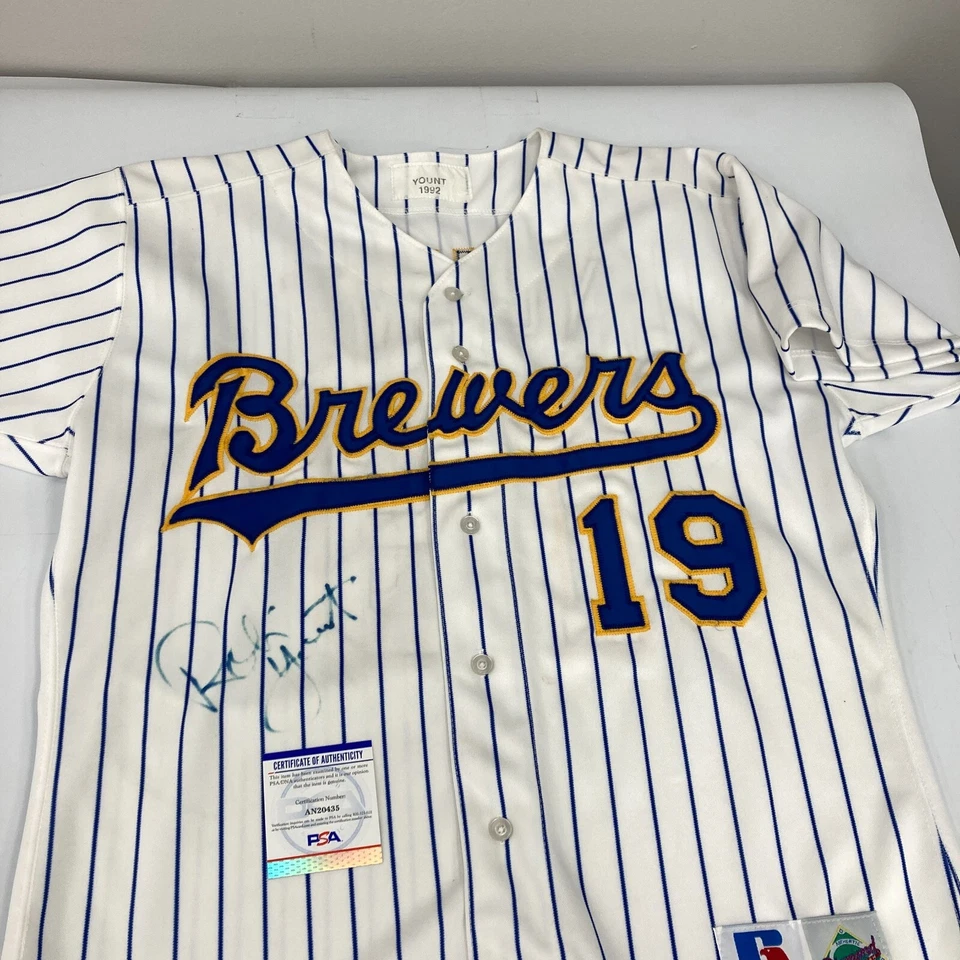 Robin Yount Signed 1992 Game Issued Milwaukee Brewers Jersey PSA DNA & MEARS COA - Image 1 of 4