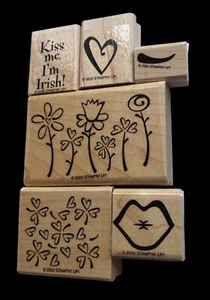 Stampin’ Up! Herzen & Kleeblätter NEU 2003 Vintage 6 Briefmarken - Bild 1 von 21