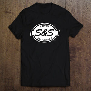 S&S Cycle Proven Performance logo Men's T-shirt Tee Black White Size S-2XL