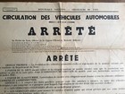 Affiche Automobiles 5 Aout 1940 Tarn Albi Arrêté de Circulation Documents 