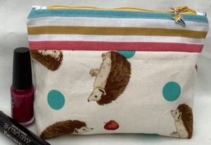 Make Up bag Cosmetic Purse Gift idea Water resistant lining Handmade in Cheshire - Picture 1 of 6