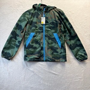 Neu mit Etikett Mini Boden Kinder Camouflage-Regenjacke mit Kapuze blauer Besatz Größe 11-12Y gefüttert - Bild 1 von 17