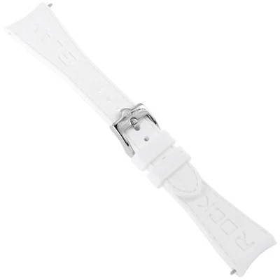 Correa de reloj de extremo curvo cosida blanca de silicona de alta calidad Glam Rock de 22 mm Foto 1 de 4