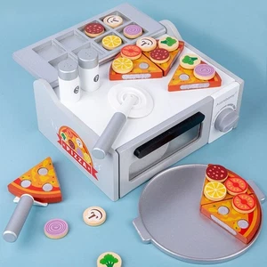 Cartoon Pizza Simulation Pizza Oven Toys Wood Early Educational Toys For Kids - Picture 1 of 12