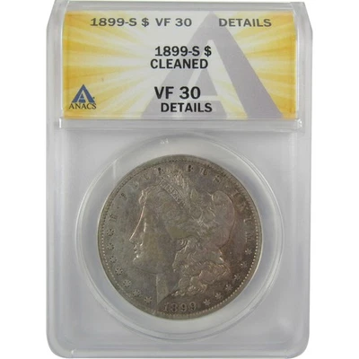 1899 S Morgan Dollar VF 30 Details ANACS Silver $1 Coin SKU:I19062 - Image 1 of 4