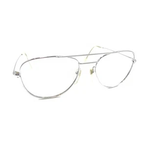 Amor Vintage Silver Chrome Metal Aviator Eyeglasses Frames 50-20 140 France - Picture 1 of 12