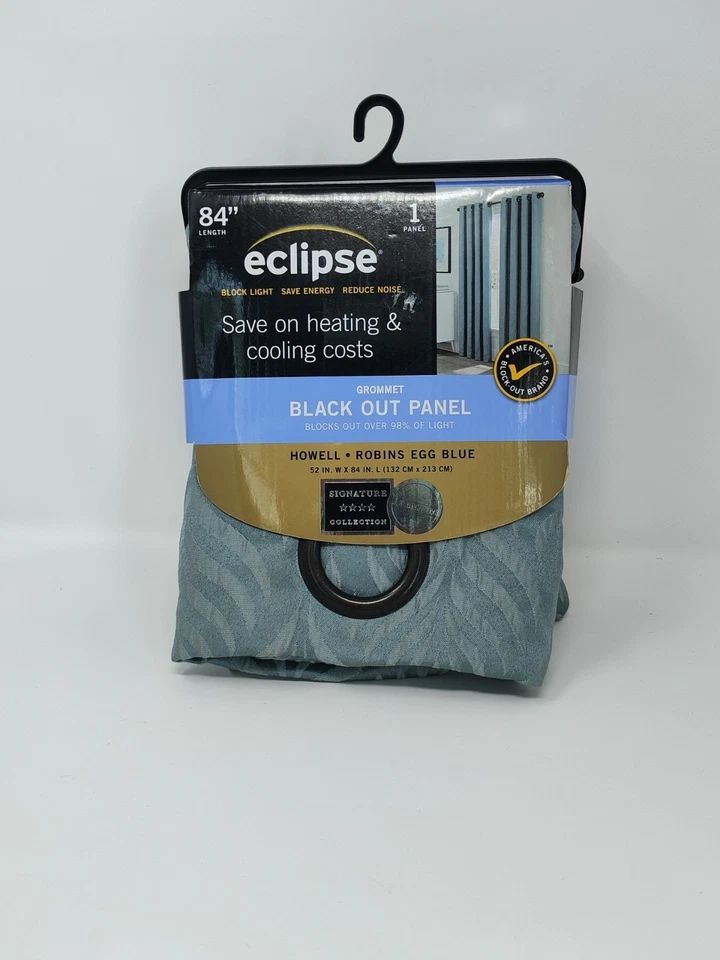 ECLIPSE Signature Grommet Blackout Panel Curtain 42” W X 84”L Robins Egg  Blue - Image 1 of 2