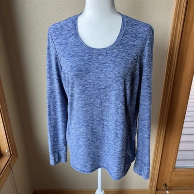 Top manga larga Title Nine Grace L azul púrpura rendimiento capa base suave Foto 1 de 4