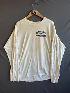 Vintage University of Pittsburgh Shirt mens XL White Crew neck NCAA Sports 90s - Picture 1 of 6