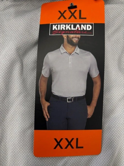 KIRKLAND MEN'S POLO SOLID SHIRT(GRAY XXLARGE) NWOTD - Image 1 of 1