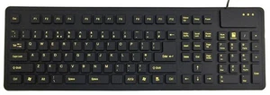 ACCURATUS - Flexible Sealed IP54 USB & PS/2 Keyboard, Black - Picture 1 of 4