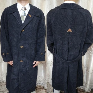 1970s Vintage handtailored bespoke wool cashmere classic belted over coat 48R - Picture 1 of 15
