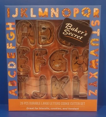 Cortadores de galletas con letras del alfabeto, juego de 26 piezas de acero inoxidable nuevo, 3 pulgadas grande Foto 1 de 4