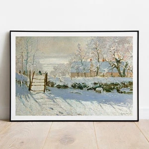 Art print Monet The Magpie snow art giclee poster gallery wall art bird art - Picture 1 of 12