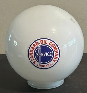 Vintage Tankstelle Glas Globus Standard Oil Company Grafik Indiana - Bild 1 von 4