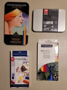 ~NEW~ Lot Colored Pencils, Pastels, Cold Press Paper - Prismacolor, Staedtler.. - Bild 1 von 5