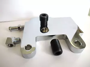 CHROME OIL FILTER BRACKET AND HARDWARE, FOR HARLEY REGULATOR MOUNT - Picture 1 of 4