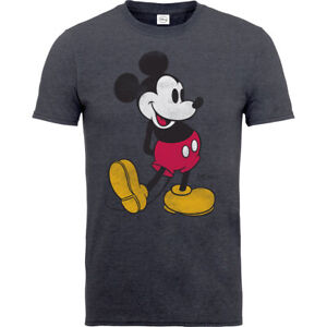 Disney - Unisexe T- Shirt - Mickey Mouse Vintage - Gris Charbon Coton