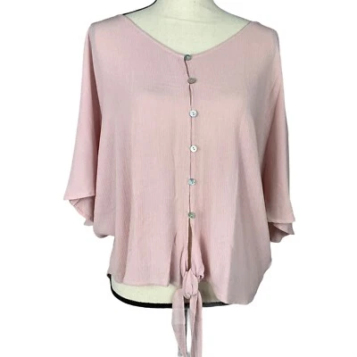 Top corto Krazy Kat de gran tamaño con botones delanteros manga M botón delantero ala de murciélago Foto 1 de 4