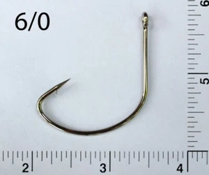 PACK OF 100 Size 6/0 TACKLEWORKS Offset Nickel Kahle Hooks Straight Eye - Photo 1/2