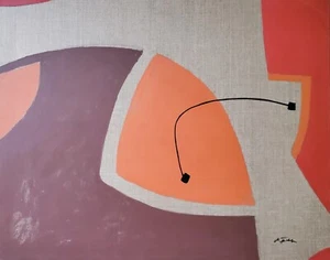 Pintura al óleo respuesta abstracta superficies de color composición Michael Feicht firmado - Imagen 1 de 9