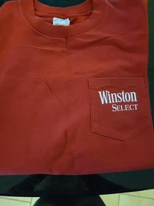 90’s Vintage Winston Select Cigarettes Pocket Tshirt Eagle Single Stitch Red - Picture 1 of 2
