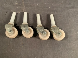 Vintage Caster Wheel Furniture/ Wheels Caster Metal/Plastic Set Of 4 - Picture 1 of 3