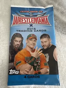 2016 Topps WWE Road to Wrestlemania paquete de pasatiempos sellado de fábrica 4 tarjetas por paquete - Imagen 1 de 3