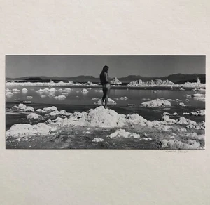 RARE signed JOHN S. KIEWIT original B&W PHOTOGRAPH nude woman MONO LAKE in frame - Picture 1 of 8