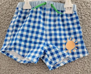 COTTON ON Bailey Sunshine Graphic Swim Board Gingham Short Baby Boys 12-18M Blue - Picture 1 of 17
