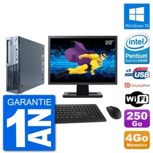 PC LENOVO M91p SFF Bildschirm 22 " Intel G630 RAM 4Go Disc 250Go Windows 10 Wifi - Bild 1 von 3