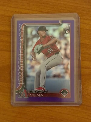2025 Topps Series 1 Christian Mena Purple Foil Dbacks RC Rookie /250 #120 - Image 1 of 2