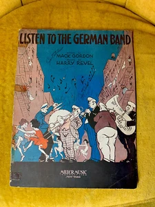 1932 Listen To The German Band Sheet Music Words Ukelele Harry Revel Miller Anti - Picture 1 of 12