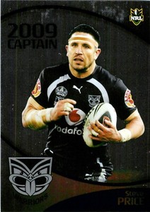 ✺New✺ 2009 NEW ZEALAND WARRIORS NRL Card STEVE PRICE Captain Daily Telegraph