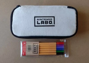 Official Nintendo LABO Cotton Pencil Case and Coloured Pens - Picture 1 of 5