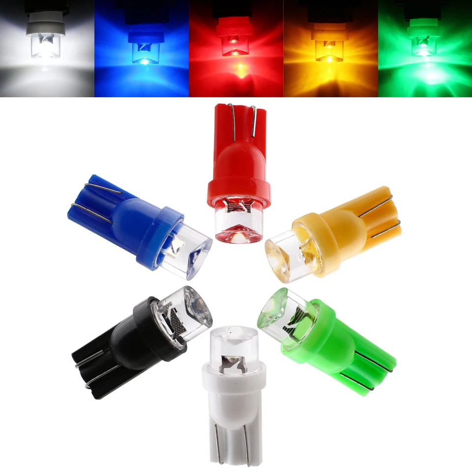 100Pcs 12V Car T10 194 168 W5W Concave LED Wedge Base Dashboard LED Light Bulbs - Image 1 of 4