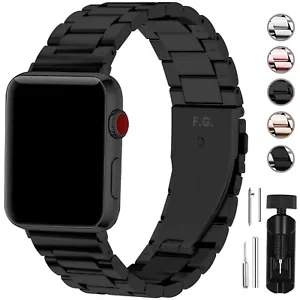 For Apple Watch Stainless Steel Band Series 9/8/7/6/5/4/3 41/40/38mm Wristband - Picture 1 of 2