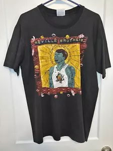 L - Vintage 90s Neville Brothers Jazz Single Stitch Shirt 21.5x28 Jazz NOLA - Picture 1 of 5