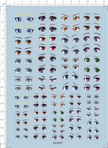 Muchos ojos de personajes de animación y muñecas de arcilla kit modelo F calcomanía de agua - Imagen 1 de 1