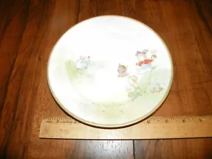 Piatto porcellana vintage NIPPON dipinto a mano 7,5" - Bambini che giocano - Foto 1 di 4