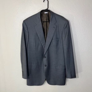 Brioni Super 150's Wool Strriped Gray 2 Button Blazer Jacket 46 L - Picture 1 of 8