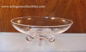 STEUBEN Signed ☆ 8" Crystal Scroll Footed Bowl - Bild 1 von 9