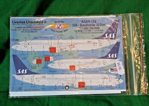 LIVERIES UNLIMITED 737 SCANDINAVIAN AIRLINES 1/144 #AGA4-158 REPLACEMENT DECALS - Picture 1 of 1