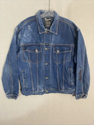 Chaqueta vaquera vintage Kani Jeans para hombre 2XL lavado medio hip hop de mezclilla callejera Y2K Foto 1 de 4